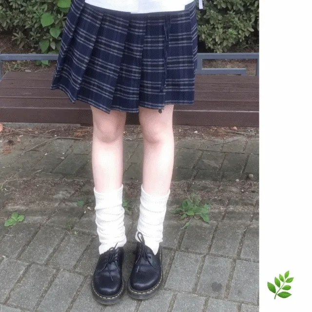 프레피 체크 랩스커트