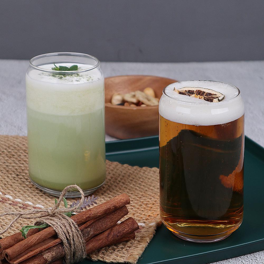 홈카페 비어캔 글라스 유리잔 캔모양 유리컵 360ml 아메리카노 라떼