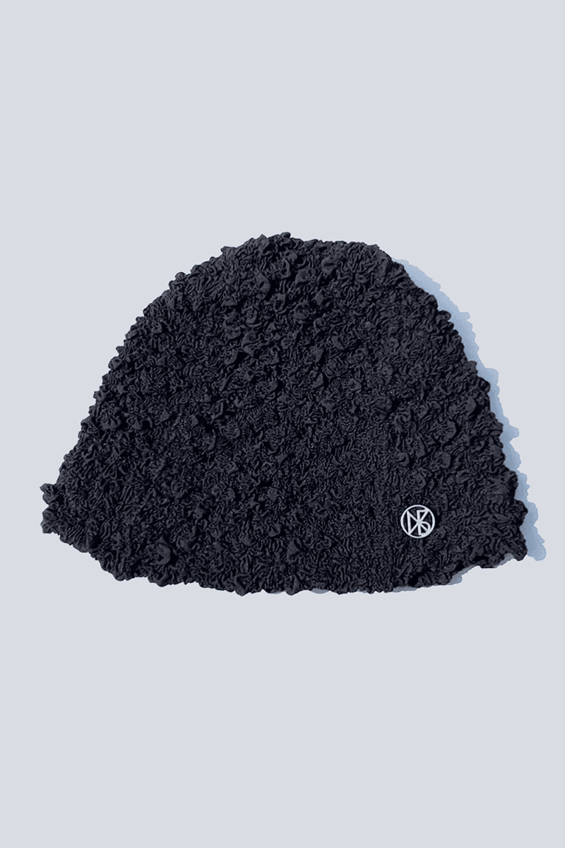 Wrinkle Beanie Hat (Black)