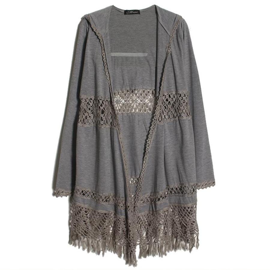 crochet hood cardigan