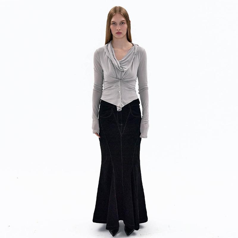 [10/04 순차출고] MERMAID CARGO SKIRT (VINTAGE BLACK)