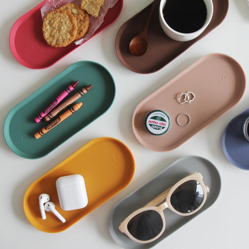 에이드엘 일립스 실리콘 트레이 / 접시 / 디저트접시 / 욕실컵받침 / 이유식받침