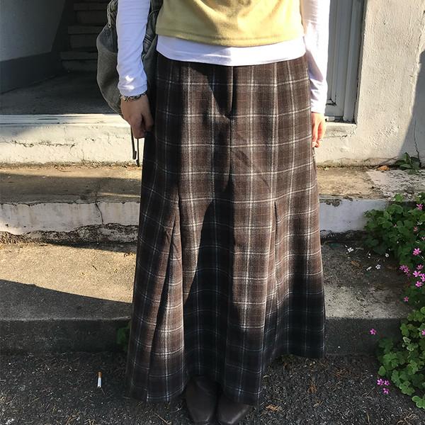 포린 체크 기모 스커트 ( porin check skirt )