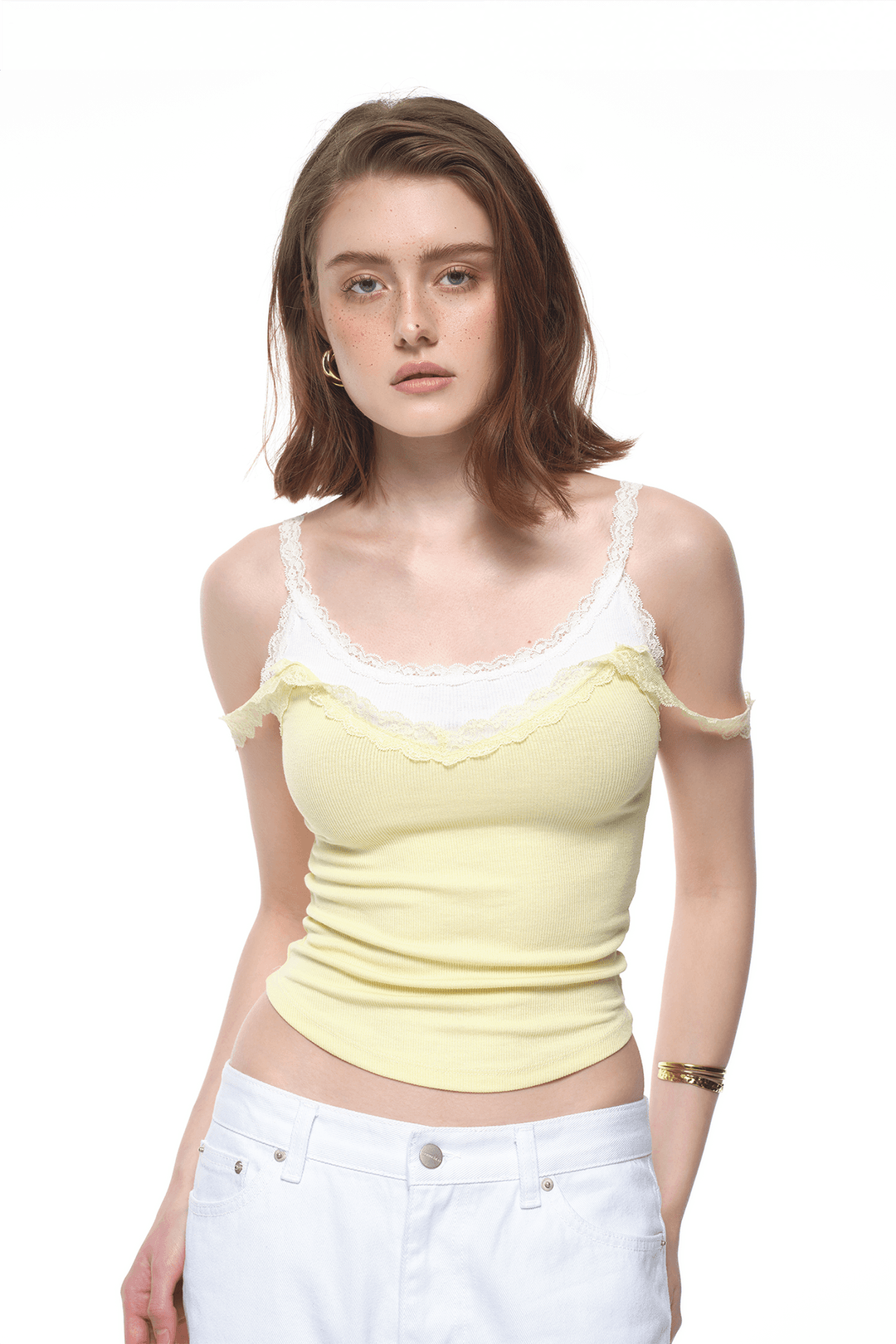 LAYERED LACE CAMI-TOP (LEMON)