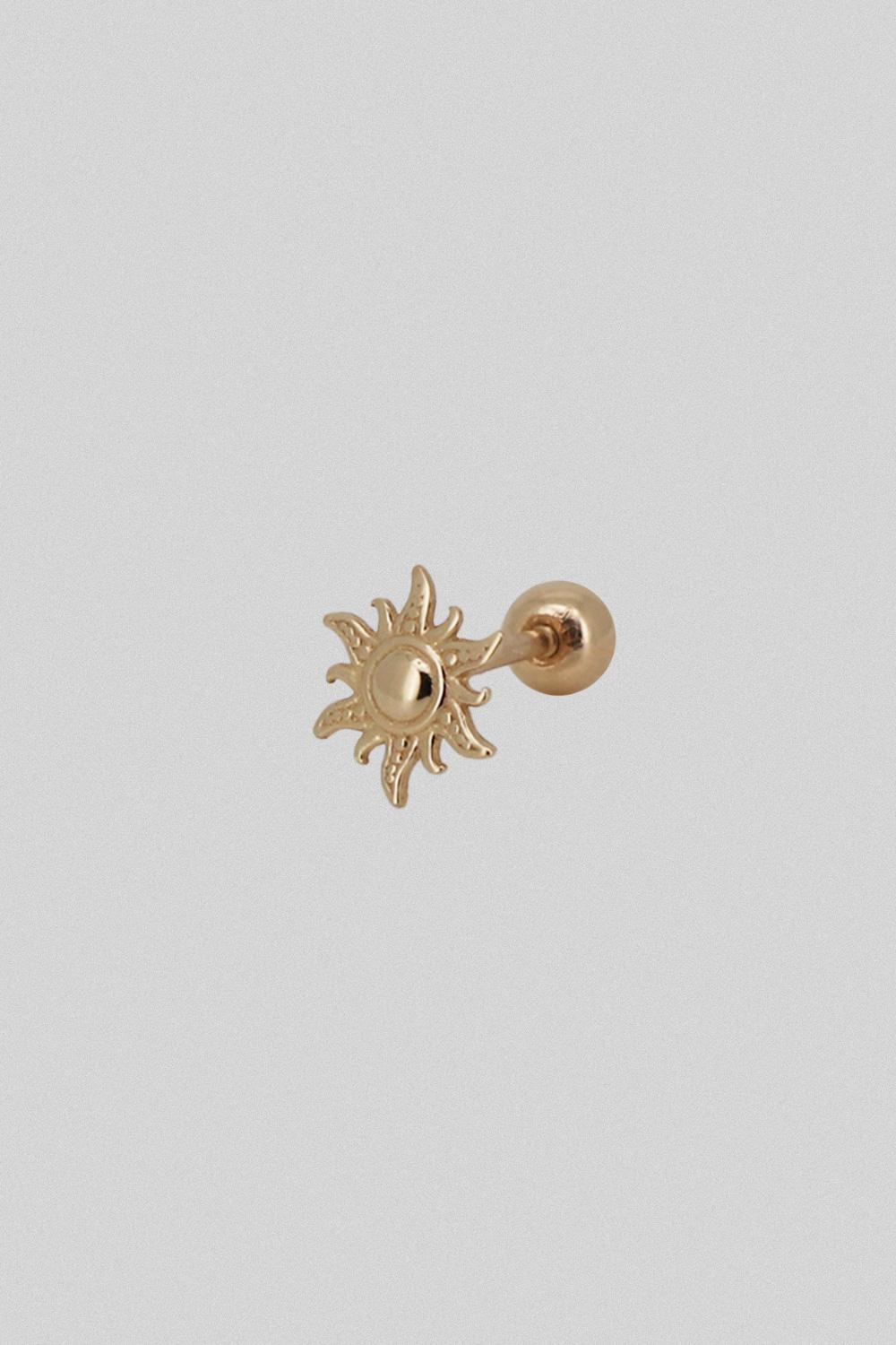 14k solar piercing earrings