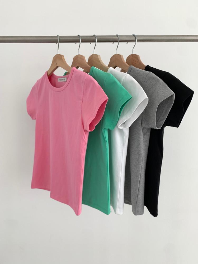 [5color] basic summer slim t, 여자기본반팔티 여자크롭반팔티