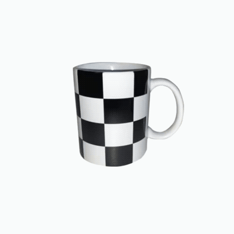 Checkerboard mug cup (3color)