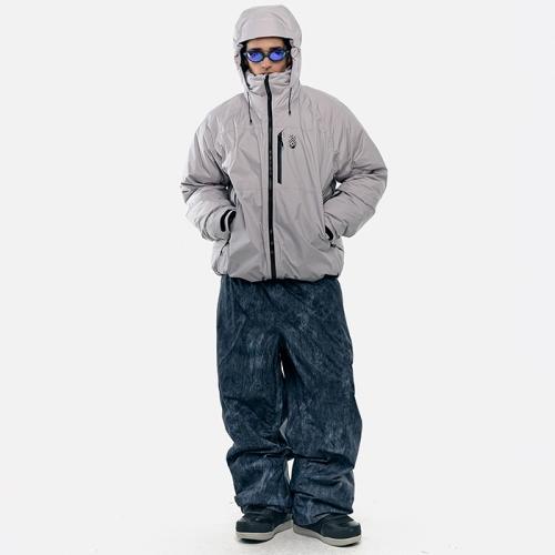 헬로우 스노우보드복 코디세트 #48 / 2425 Hellow Wander Down Jacket - Gray + 2425 Hellow Decoy 2L Pants - Black Denim