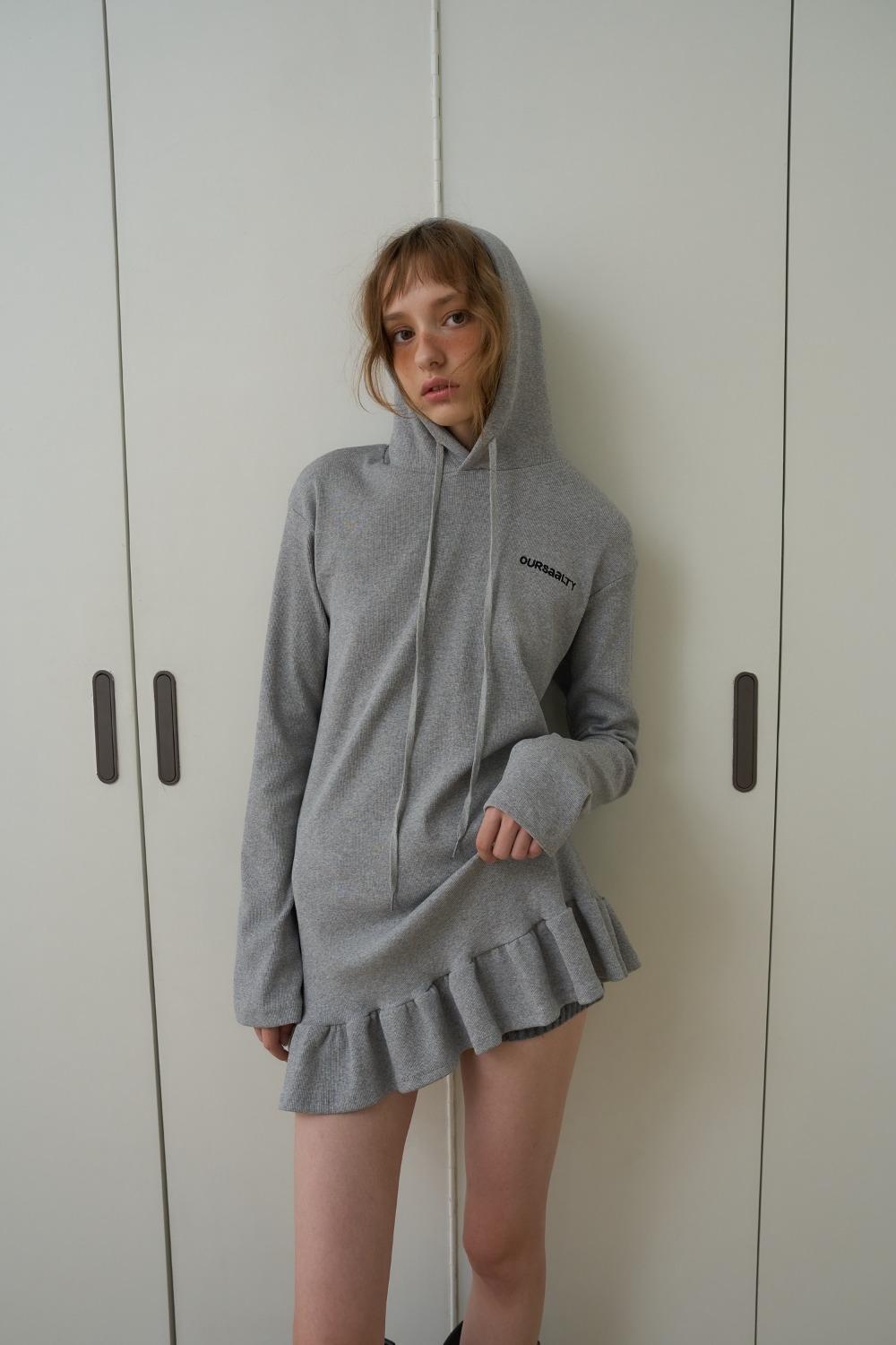 Wandering Frill Dress / Gray