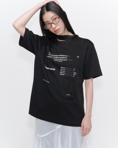 Miseki typography short sleeves BLACK