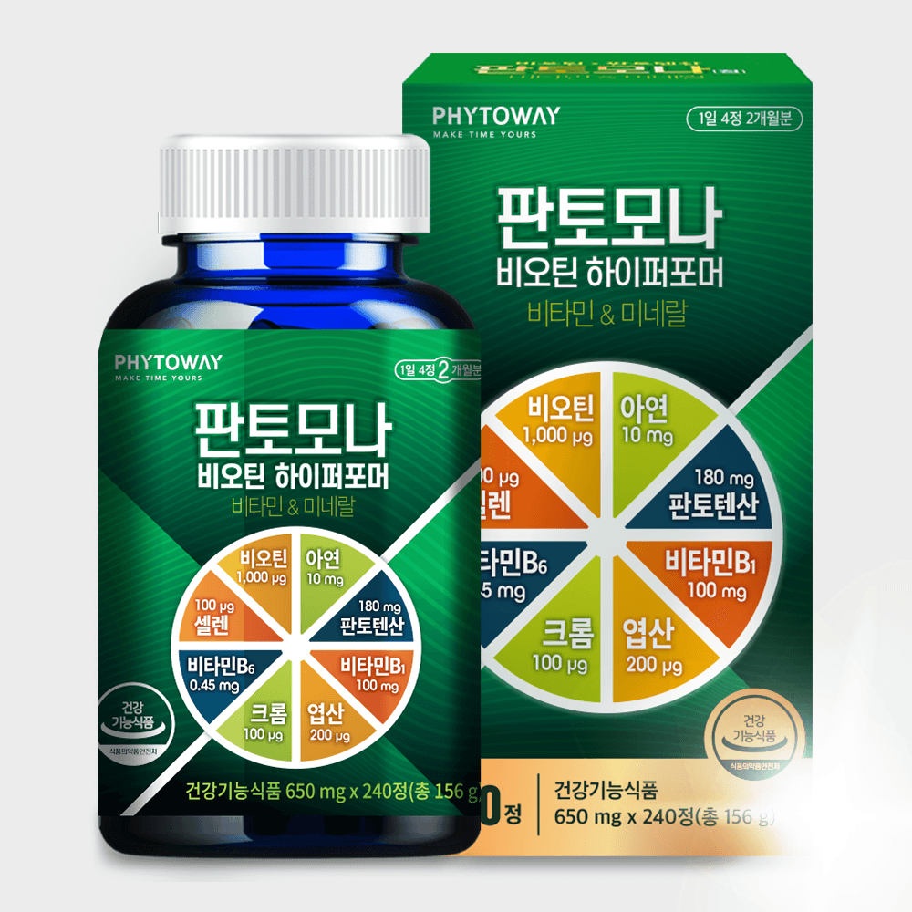 판토모나 - 판토텐산 비오틴 64종 복합 성분 240정 (4+2개월)