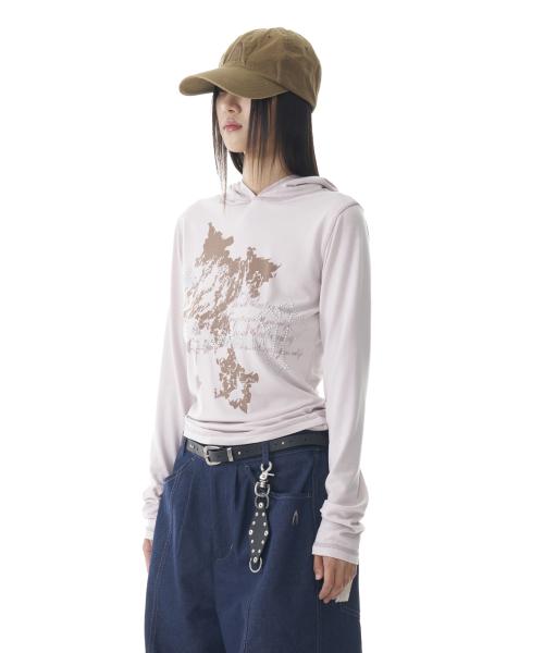 Studded Cross Hooded Long Sleeve (Beige)