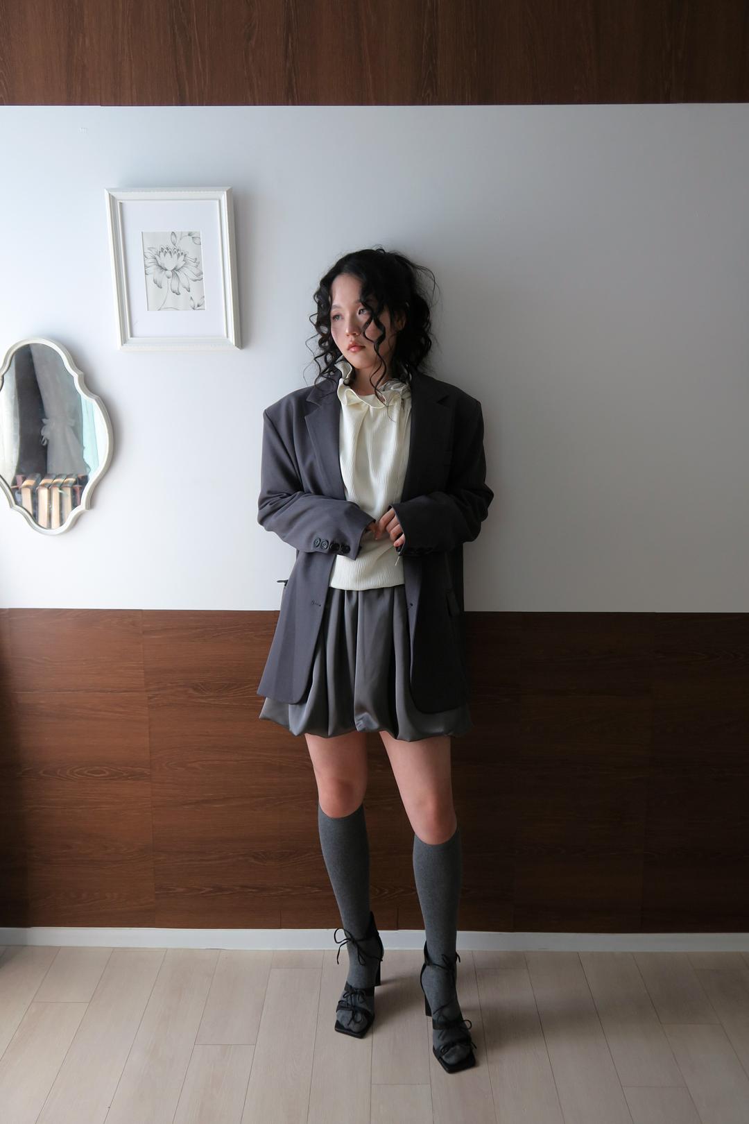Aube balloon satin skirt