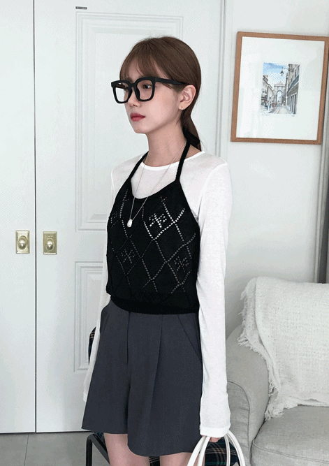 위드 홀터넥 네트 나시 (2color)