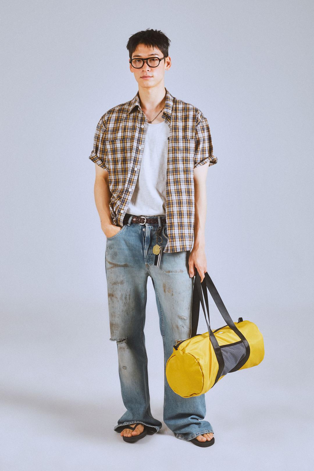 Multi Check half Shirt (yellow)