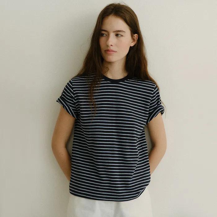 [15차_5/8 예약배송] Benjamin Stripe T-shirt (Blue)