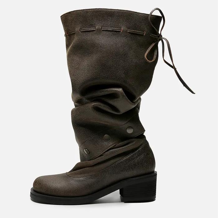 Heidi Button Boots / brown