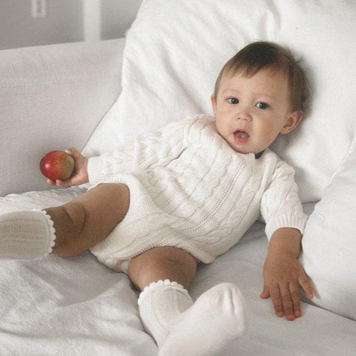+아이보리 S 3월20일 순차출고 / 네이비 S 4월 10일 순차출고 + [BABY] 케이블 바디수트