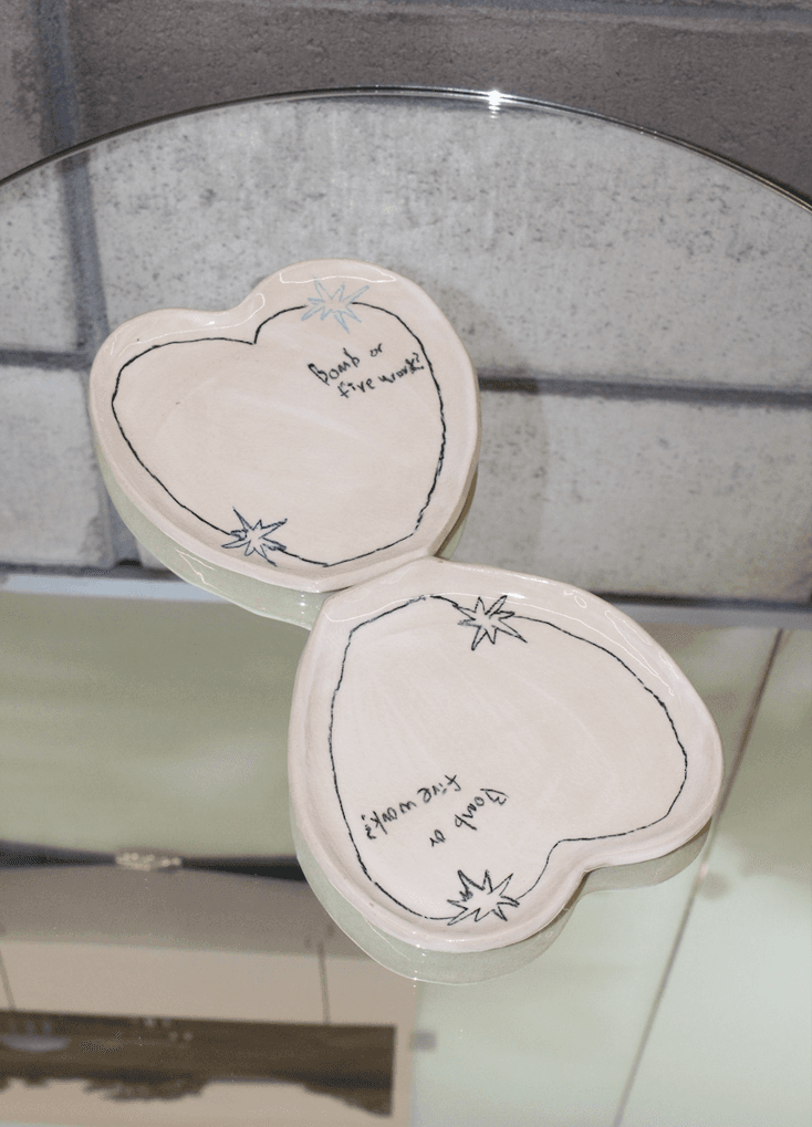 Heart Bombs or Firework? plate (Blue or Black)