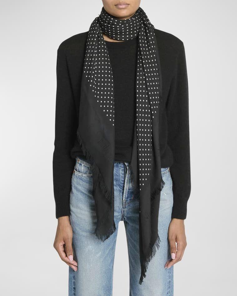 스카프 Polka-Dot Modal-Blend Scarf prod268850245BLACK IVORY