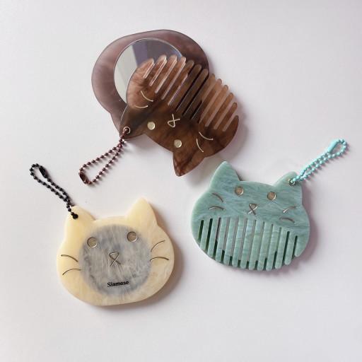 야옹이 빗 & 거울 세트 🐱