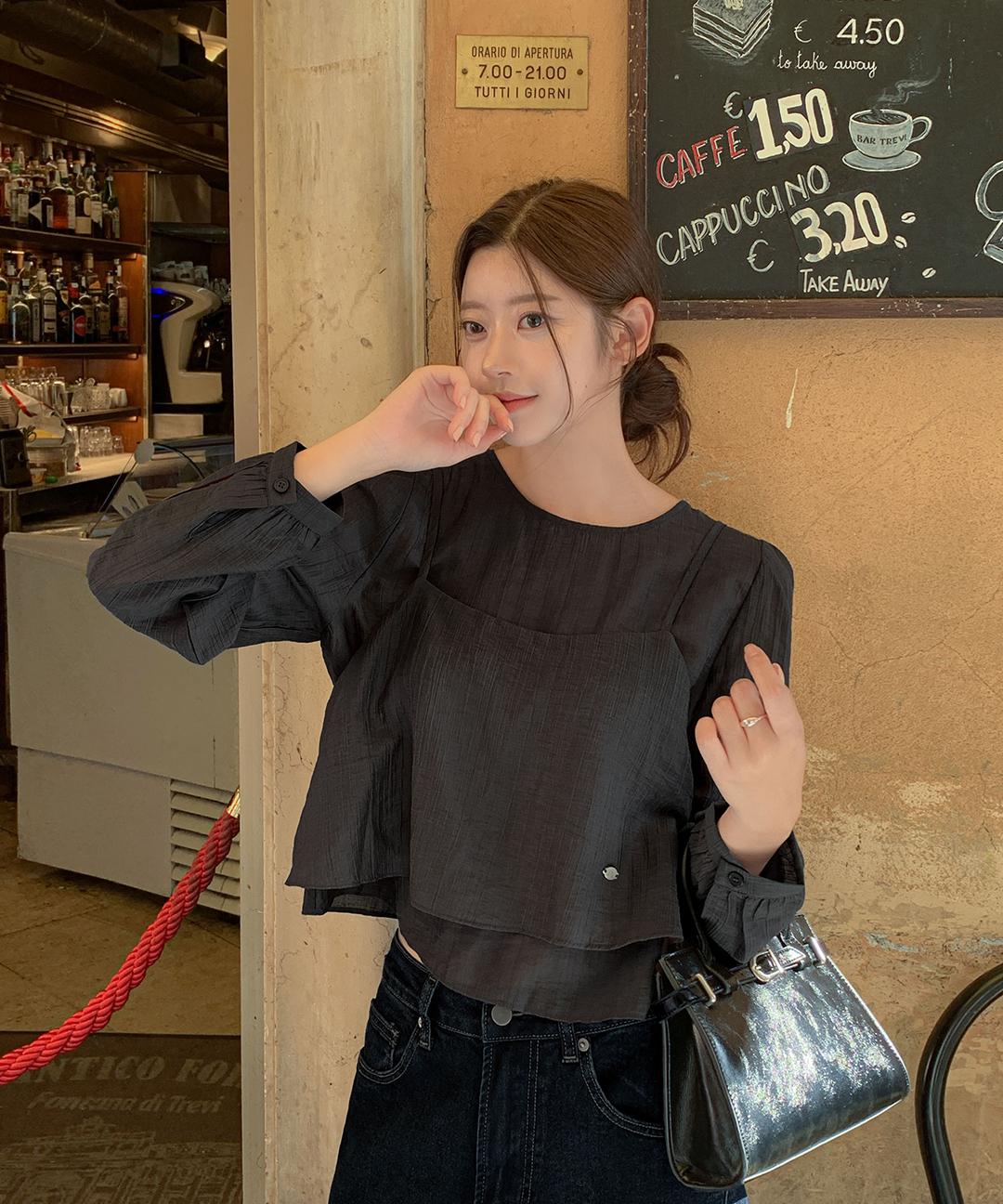 케이클럽 ✨긴팔버전추가! [MADE]시루아 레이어드 뷔스티에 블라우스 세트 (S-L/5만장돌파/하객룩/출근룩/오간자블라우스/가을블라우스/간절기블라우스/시스루블라우스)