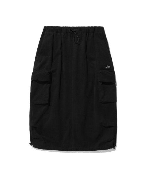 COTTON MIDI SKIRT_BLACK(NG2DFFPA90A)