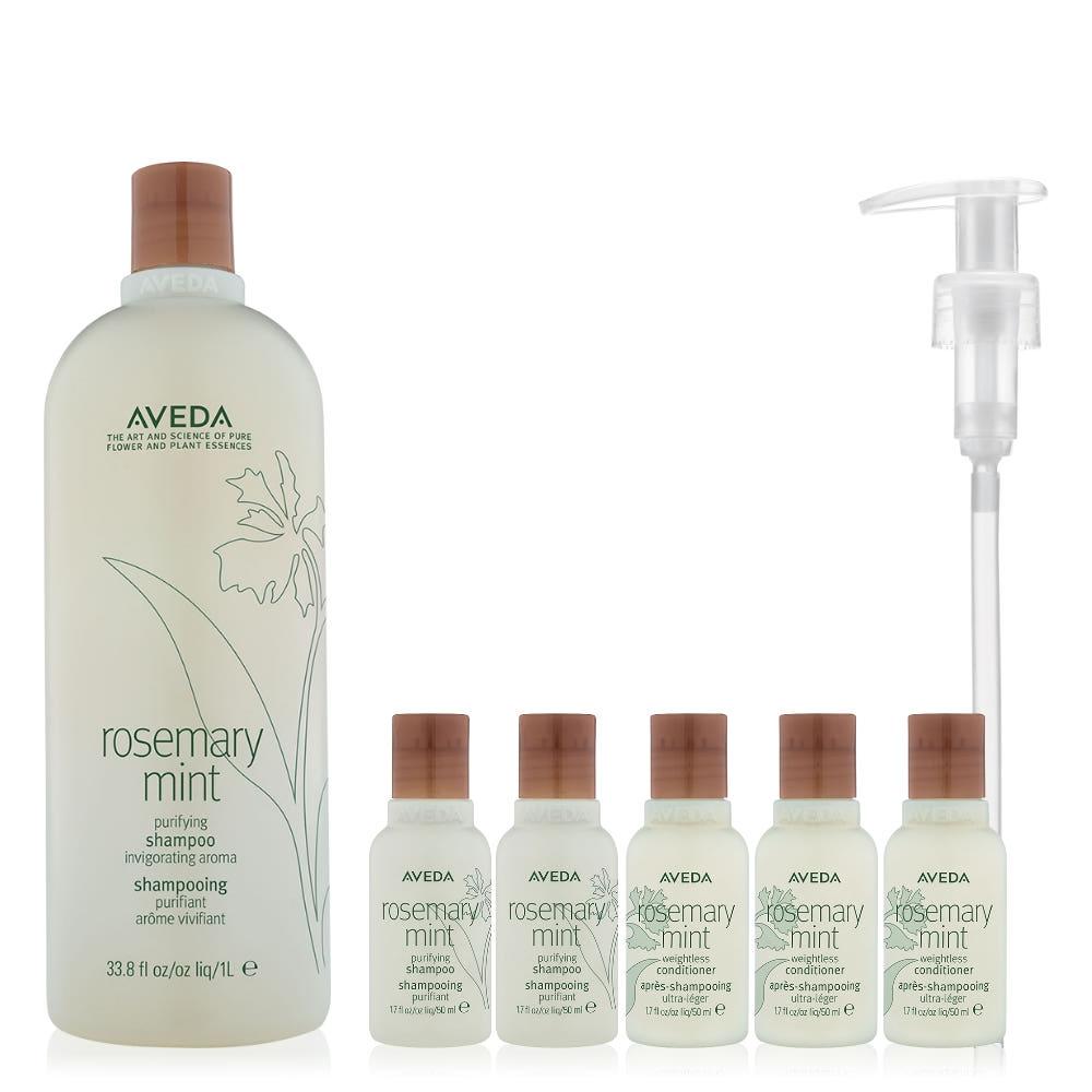 [아베다] 로즈메리 민트 샴푸 리터  + 디럭스 5종 + 리터 펌프  (쿨링)