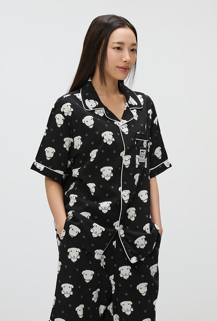 [6/23 순차출고] [가나디] 반팔 파자마(BLACK)_SPPPF38U02
