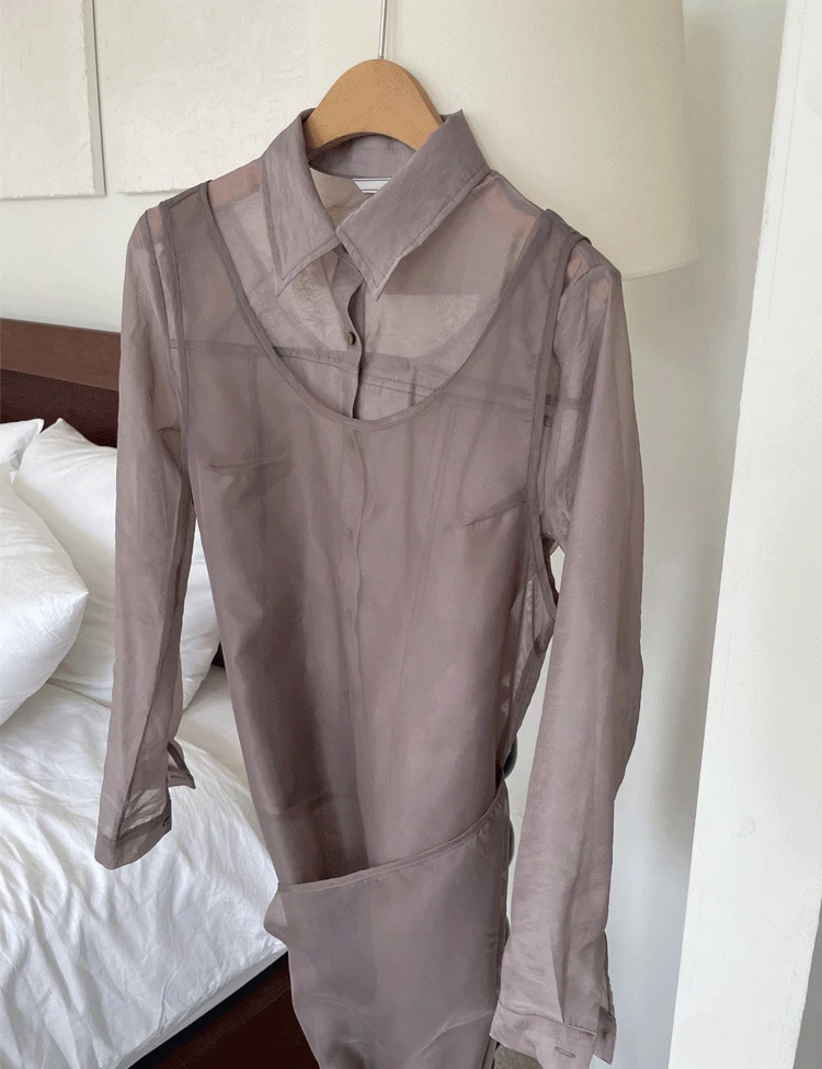 *7차* [가을신상] 시어 시스루 셔츠