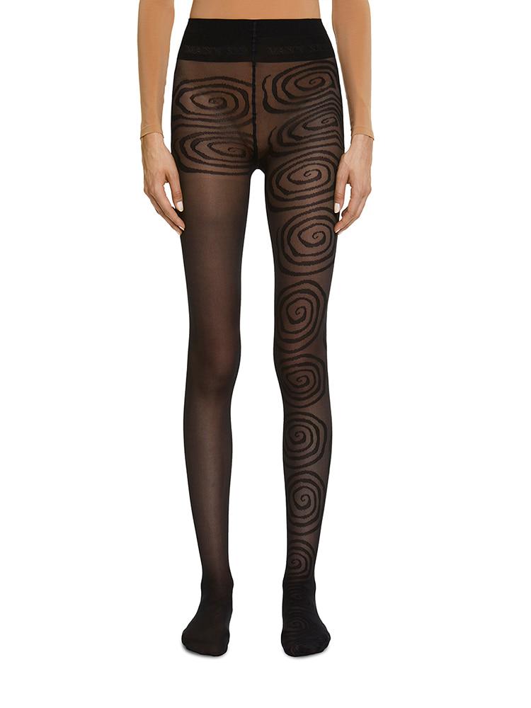 BLACK BLACK WORMHOLE TIGHTS  메종 속시 블랙 블랙 웜홀 타이츠