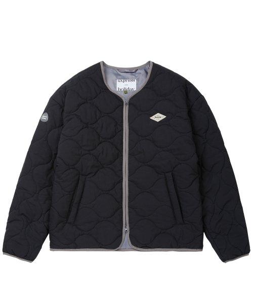 Wave 퀼팅 자켓_블랙