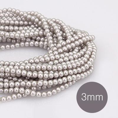 [4-504-1] 아크릴진주(라운드) 3mm 그레이(A급) (T) [1줄(약300개)]