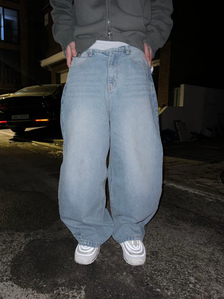 Indigo curved pants(1C)