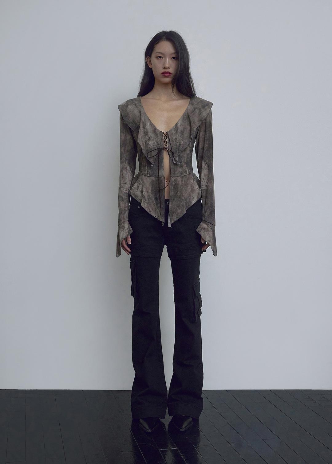 [2ND 9/16~ 발송] RUFFLE BLOUSE, BROWN