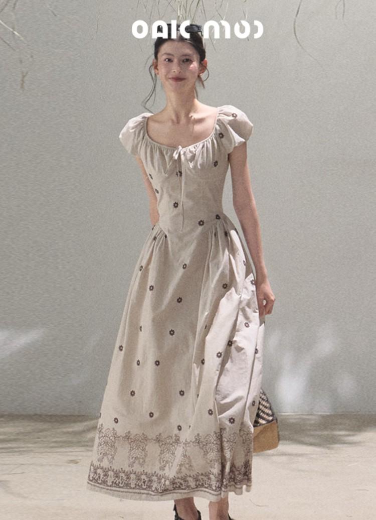 OAKMOO 슬림 웨이스트 홀리데이 드레스