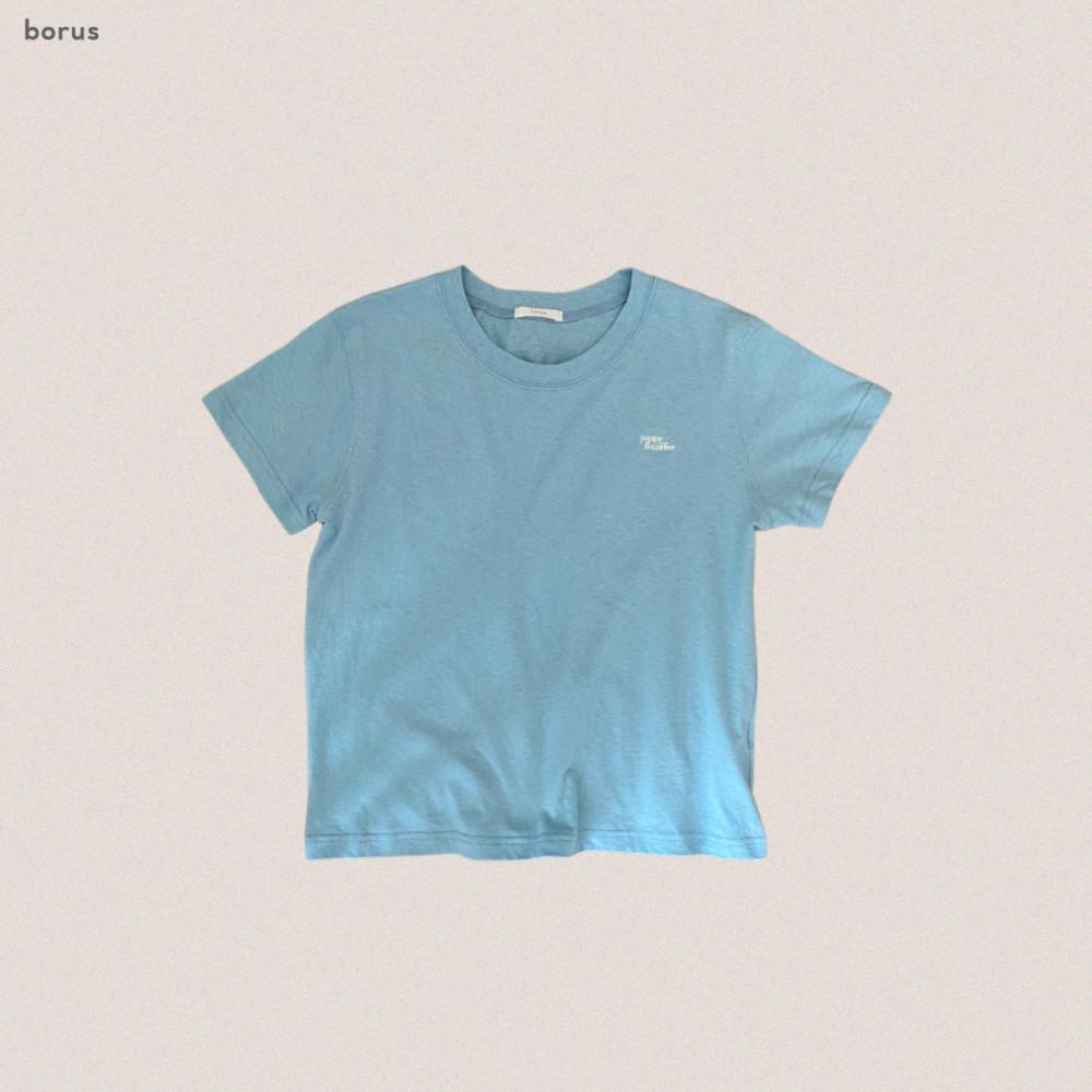 BORUS-PUPPY&COFFEE 네추럴 라운드 티셔츠