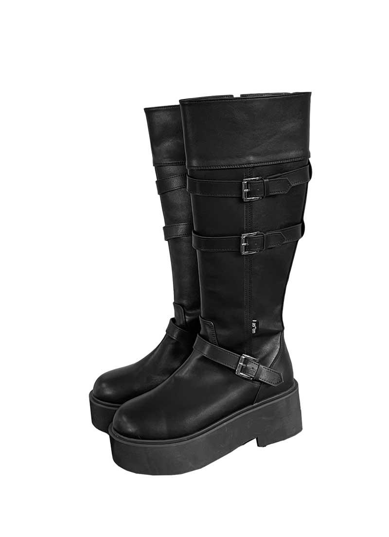 [PRE-ORDER] MAYA BUCKLE BOOTS  / BLACK