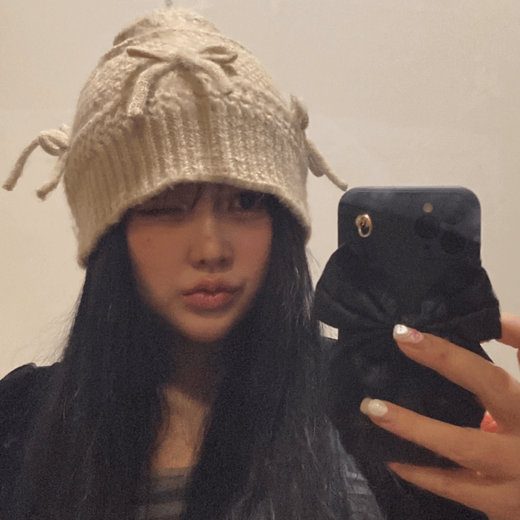 ribbon knit beanie (3color)