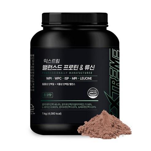 익스트림 밸런스드 프로틴&류신 초콜릿맛 단백질 보충제, 1kg, 1개 - 복합 프로틴파우더 | 쿠팡