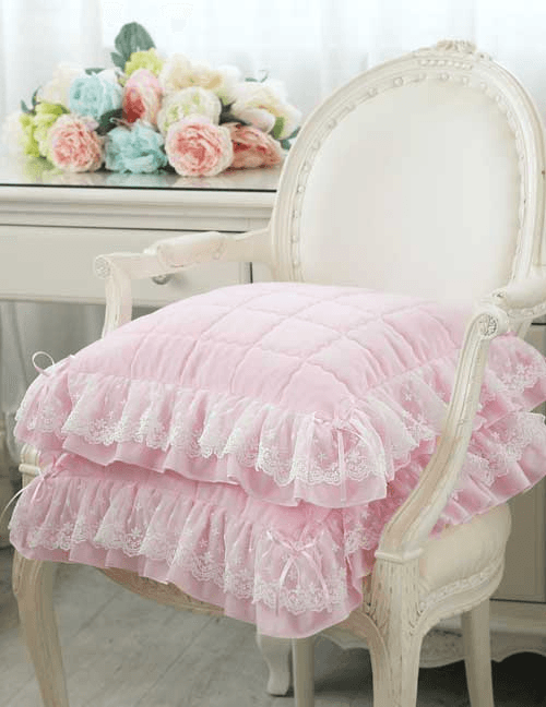 프린세스/로맨틱하고 사랑스러운 예쁜 레이스프릴 식탁의자 거실방석