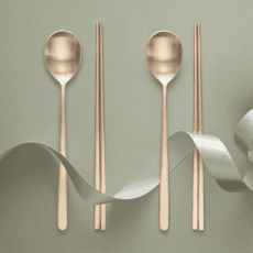 리한 한국도자기리빙 예 유기 놋 수저 2인 세트