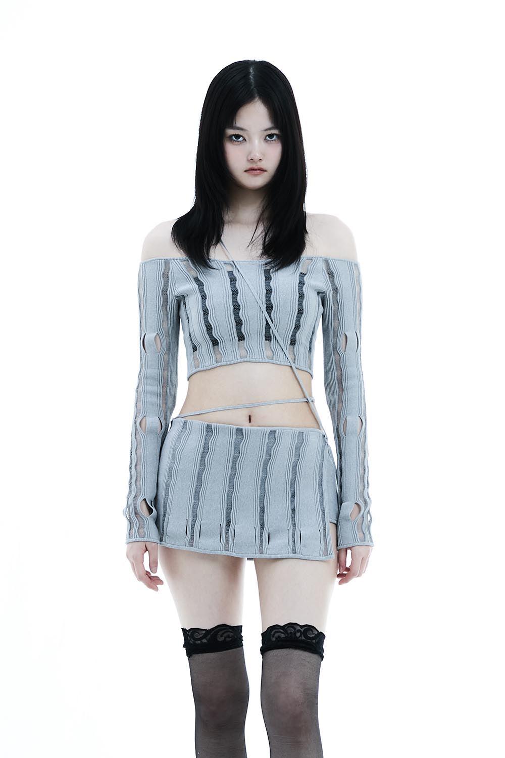 S knit bustier tops lace