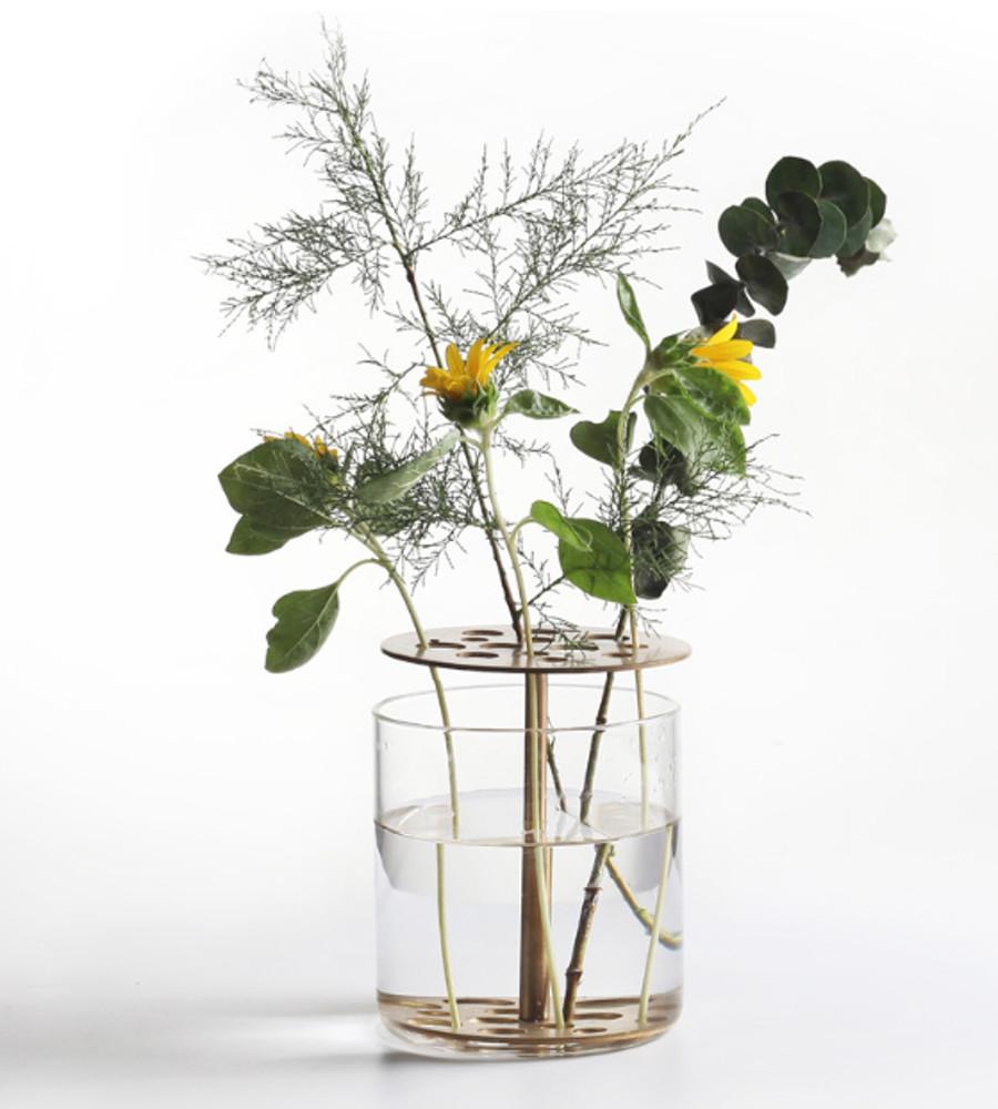 이케바나화병 한송이 체체화병 황동 유리 인테리어꽃병 수경재배