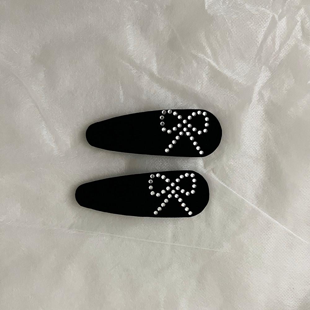 벨벳 리본 큐빅 핀