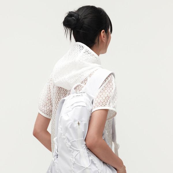 3L Lace detailed backpack (Grey white)