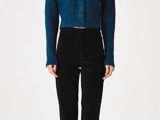 (1월15일까지만 FLASH SALE 50%) CORDUROY HIGH-WAIST SEMI BOOTSCUT - DEEP NAVY