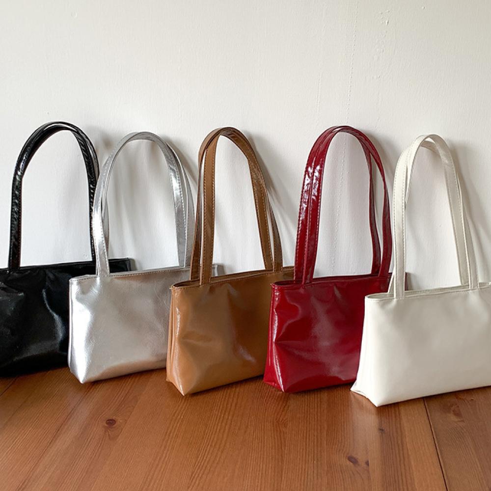 ෆ오늘출발ෆ 유광 소프트 레더 스퀘어 토트백 5color