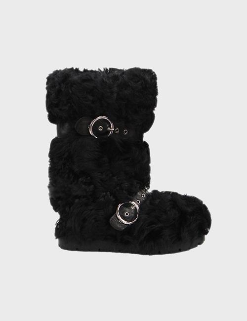 [exclusive] lamb fur boots in black / 예약배송