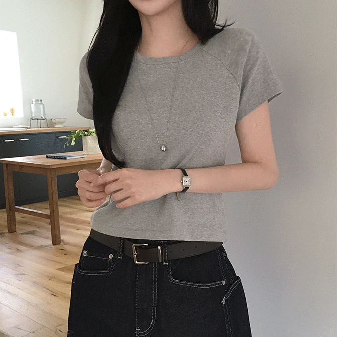 [봄신상] 보린 나그랑 크롭 티셔츠 -3 color